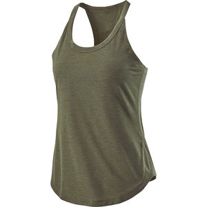 Camiseta sin mangas para mujer, estilo racerback, holgada, atlética, para entrenamiento, gimnasio, yoga, correr, con bajo curvo, de secado rápido, transpirable, 100% algodón, informal, tipo jersey. - Product Image 2