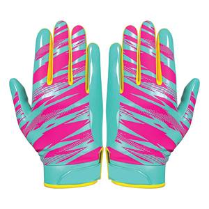 Gants de sport de football américain à sublimation intégrale, nouvelle marque privée, paume en silicone antidérapante, imperméables, poignets ajustables - Product Image 4
