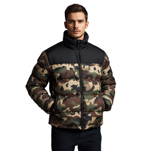Chaqueta Acolchada con Estampado de Camuflaje para Hombre, Cuello Alto, Gruesa y Cálida para Invierno, Cierre de Cremallera, Estilo Casual - Product Image 2