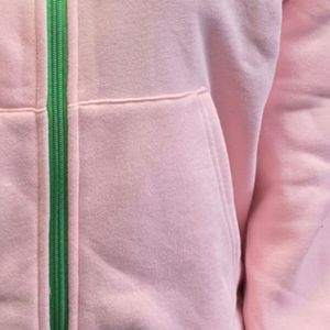 Women Pink <b>Zip</b> Up Hoodie Chenille Letter Graphic Casual Sweatshirt Jacket Long Sleeve Fashion Daily Wear Comfortable Stylish - Product Image 6