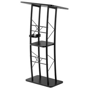 Leggio da Teatro Curvo in Metallo da 47 Pollici con Ampia Superficie di Lettura e Vano Portaoggetti Aperto - Product Image 1