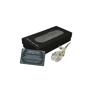 Rose véritable trempée dans l'argent avec support en laiton indien, coffret de luxe, meilleur cadeau de Noël, de mariage et de la Saint-Valentin - Product Image 4