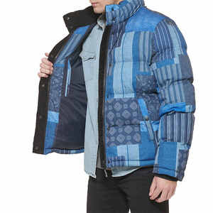 Veste coupe-vent matelassée à double fermeture éclair contrastée personnalisée pour l'hiver, unisexe - Product Image 2