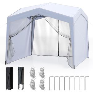 Tenda a baldacchino pop-up con borsa a 4 ruote e pareti laterali in rete - Product Image 2