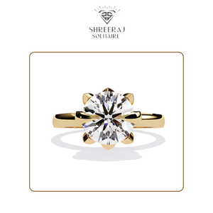 แหวนเพชรทรงกลมเจียระไนแบบบริลเลียนต์ น้ำหนัก 1.00 กะรัต ได้รับการรับรองจาก IGI ตัวเรือนทองคำ 14K ดีไซน์รูปดอกไม้ เพชรเพาะเลี้ยงคุณภาพสูง เหมาะสำหรับเป็นของขวัญวันครบรอบ - Product Image 1