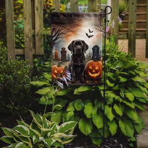 Chocolat Labrador Retriever Halloween Jardin Drapeau Spooky Boîte Aux Lettres Décoratif Cour Bannière pour Patio Oeuvre Multicolore Fleur - Product Image 2