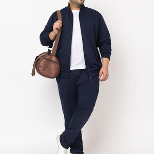Men's Navy Blue Full <b>Zip</b> <b>Hooded</b> Tracksuit Set Casual Color Breathable Sweatshirt Pants Side Pockets Skinny Fit Winter Wear - Product Image 4