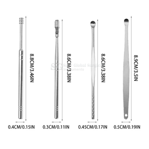 Kit de Limpieza de Oídos Reutilizable y Ecológico de Acero Inoxidable, Herramientas Portátiles para la Eliminación de Cera de Oídos, Cuidado de Higiene Diaria - Product Image 4