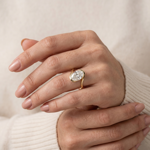 Wholesale <b>14k</b> <b>Gold</b> <b>Ring</b> 2CT Oval Cut Diamond Solitaire <b>Ring</b> with Hidden Halo Promise <b>Ring</b> Gift For Her - Product Image 5