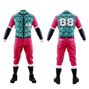 Ensemble d'uniformes de baseball personnalisés de haute qualité imprimés par transfert thermique, respirant, antibactérien, évacuant l'humidité, séchage rapide, léger - Product Image 1