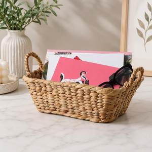 Natural Woven Water Hyacinth <b>Basket</b> Eco-Friendly Home Decor Organizer – Sustainable Closet <b>Shelf</b> <b>Storage</b> - Product Image 3