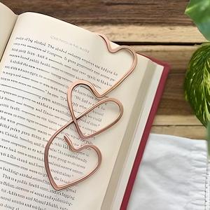Decorative Copper <b>Bookmark</b> Handmade Wire Rose Design Durable Metal Page Holder Elegant Book Gift for Students and Book Lovers - Product Image 1