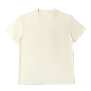 T-shirt OEM 100 % coton épais, coupe ample, couleur unie, logo personnalisé sur le devant, manches courtes, tenue de couple - Product Image 2