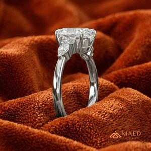 Anillo de Compromiso de Moissanita para Mujer, Corte Ovalado, Anillo Halo de Plata Esterlina, Joyería Fina para Boda, Aniversario, Regalo Elegante - Product Image 3