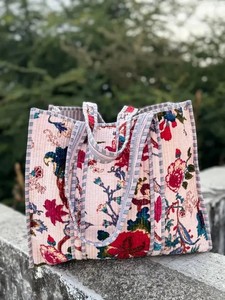 Handcrafted Quilted Tiger Print Tote <b>Bag</b>, Large Velvet Carryall, <b>Boho</b> Shopper Shoulder <b>Bag</b> - Product Image 1