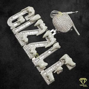 Collier de luxe avec pendentif lettre « GIZZLE » serti de diamants Moissanite, bijou de rappeur, cadeau - Product Image 2