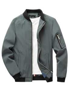 Veste pour homme avec logo personnalisé, imperméable et coupe-vent, à manches longues, veste décontractée, veste bomber pour homme - Product Image 5