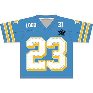 Custom American Football Jersey V-Neck Short Sleeve Sublimated 100% Polyester Adult Moisture Wicking Team Numbers - Product Image 5