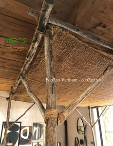 Eco2go Vietnam Eco-Friendly Coir Shade Sail Manual Operation Retractable Anti-UV Natural Coconut Fiber for Balcony <b>Outdoor</b> Use - Product Image 2