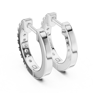 Juego de Aretes de Aro Simples en Oro Blanco de 18 Quilates con Baño de Rodio, Diamantes Cultivados en Laboratorio de 0.24 Quilates, Certificados por IGI, Lujosos para Uso Diario y Eventos Glamurosos - Product Image 3