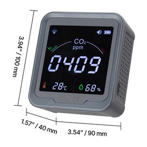 เซ็นเซอร์ NDIR เครื่องตรวจสอบคาร์บอนไดออกไซด์ ตัวควบคุม CO2 พร้อมจอแสดงผลอุณหภูมิและความชื้น เครื่องตรวจสอบคุณภาพอากาศสำหรับบ้าน สำนักงาน กลางแจ้ง - Product Image 5