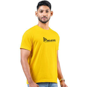Nouveau T-shirt jaune, design tendance, léger, pour hommes, en vente à bon prix - Product Image 3