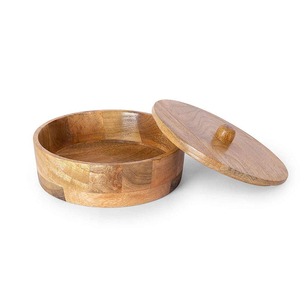 Handcrafted Mango Wood Tortilla Warmer & Chapati <b>Box</b> Round Roti Casserole Hot Case for Kitchen Serving & Food Storage <b>Box</b> - Product Image 5
