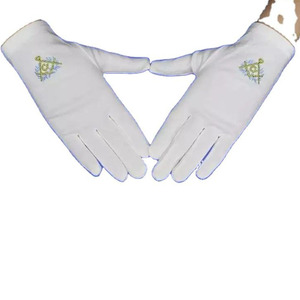 Gants en coton blancs Griptight Fitness, motif carré et boussole maçonniques, pour la franc-maçonnerie, le sport et l'utilisation médicale - Product Image 6