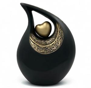 Hermosas Urnas Funerarias Azules Grabadas en Forma de Lágrima con Corazón para Cenizas de Adultos, 200 Pulgadas Cúbicas, Ecológicas y Duraderas - Product Image 5