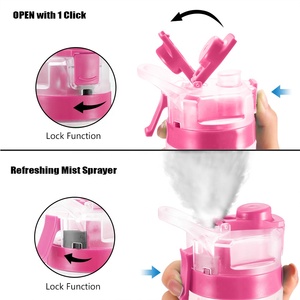 Bouteille de sport de pulvérisation de brume écologique de 650ml avec fonction de consommation directe couvercle à bouton-poussoir en plastique PP pour la salle de sport à l'extérieur - Product Image 6