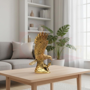 Statuette d'aigle en laiton antique de qualité supérieure, pièce décorative d'appoint pour cadeaux de pendaison de crémaillère, présentoirs d'élite et étagères - Product Image 3