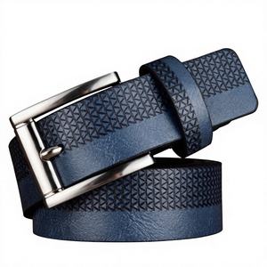 Cinturón de cuero genuino de longitud personalizada con acero de marca para logotipo grabado con hebilla para aniversario o ceremonia de cumpleaños formal - Product Image 1