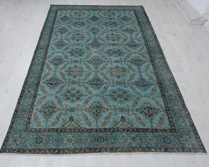 Tapis tissé à la main turc en laine/soie aux motifs floraux modernes, éco-responsable, antidérapant, résistant à la saleté, adapté aux animaux domestiques, 1 pièce - Product Image 1