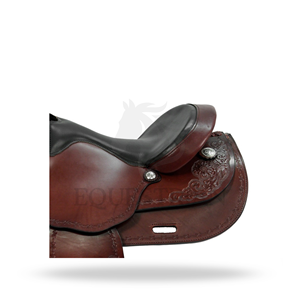 Silla de Montar Western Haflinger de Cuero y Latón Ecológica para Equitación, Equipo Ecuestre - Product Image 4