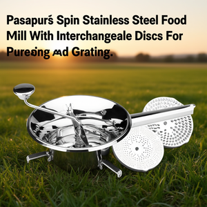 Molino de alimentos Pasapurs Spin de acero inoxidable con discos intercambiables para triturar y rallar - Product Image 3