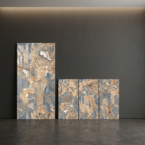Azulejos de Porcelana Brillante con Aspecto de Mármol Natural Verde de 800x1600 mm para Paredes y Pisos de Hoteles, Diseño Cerámico con Apariencia de Piedra Italiana Beige - Product Image 5