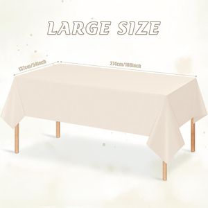 Set di 3 Tovaglie Monouso in Plastica Beige, Rettangolari, Impermeabili, per Compleanni e Matrimoni - Product Image 3