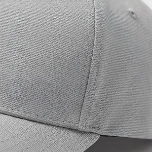 Light Gray 6-Panel <b>Baseball</b> <b>Cap</b> with Geometric Logo Front Panel Fitted Unisex Casual Hat Cotton Yarn Construction - Product Image 5
