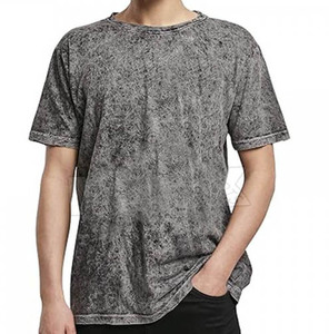T-shirt à manches courtes pour homme, coupe classique, vert fluo, broderie sur le devant, col rond, 100% coton tricoté respirant, 220g - Product Image 4