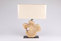 Lampe sur pied moderne et écologique avec étagère, base en bois naturel, couleur personnalisée, thème floral, pour la maison et les entreprises