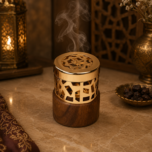 Brûleur d'encens arabe moderne en métal Mabkhara, support de parfum Oud de qualité supérieure, décoration islamique pour la maison, fournisseur en gros - Product Image 6