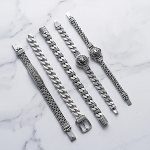 Bracelet King of The Jungle disponible en argent sterling 925, design rétro punk tendance, bracelet à maillons cubains, bijoux de mariage bohème - Product Image 3