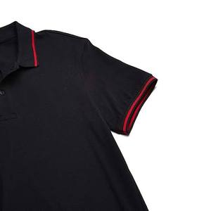 Polo à manches courtes pour homme, noir, uni, décontracté, tricoté, respirant, en coton, boutonné devant, coupe classique - Product Image 4