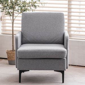 Sillón Individual Gris Claro Cómodo para Dormitorio, Sala de Estar o Habitación de Invitados - Product Image 4