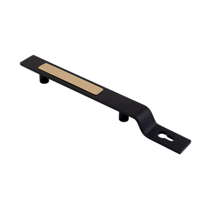 Ensemble de poignées de porte d'entrée modernes en acier inoxydable avec serrure, corps de serrure à rouleau, cylindre à clé, finition noir mat, PVD or AB mat - Product Image 2