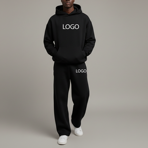 Athletic <b>Men</b> Solid Heavyweight Tracksuit <b>Baggy</b> Set Oversized Hoodie Soft <b>Jogger</b> Pants Loose Casual Sportswear Outfit Comfortable - Product Image 5