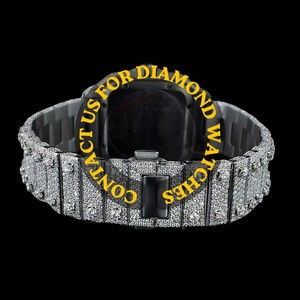 Reloj de Lujo para Hombre con Esfera Cuadrada con Números Romanos, Movimiento Automático, Diamantes VVS, Moissanita, Aleación de Acero Inoxidable y Correa de Acero Inoxidable, Gran Venta - Product Image 4