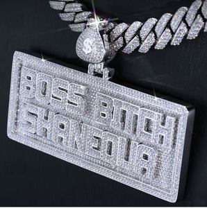 Gran oferta, colgante de diseñador personalizado de lujo en plata de ley con diamantes de moissanita VVS, joyería fina de tendencia, colgante de hip hop - Product Image 4