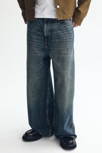 Jean en denim robuste en coton uni pour le travail – Coupe décontractée et écologique à jambe large, idéal pour le bureau et le quotidien – Collection Printemps - Product Image 3