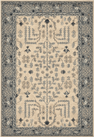 Exklusiver Look Zeitgenössischer Grauer Botanischer Wollteppich mit Türkisfarbenem Blumenmuster Klassisches Blumenmuster Wohnzimmer- & Schlafzimmerteppiche